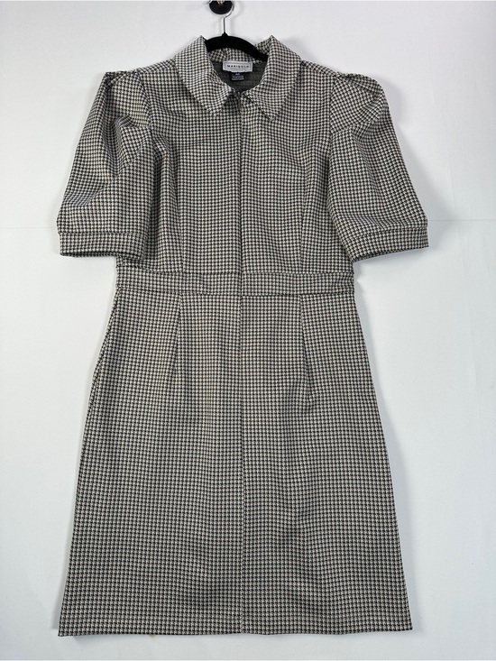 Marigold Dresses & Skirts - Marigold Houndstooth Puff Sleeve Tailored Mini Dress Cream Black Size L